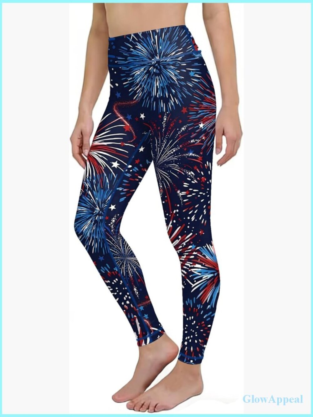 High Waist Flared Workout Leggings, USA Flag Yoga Pants